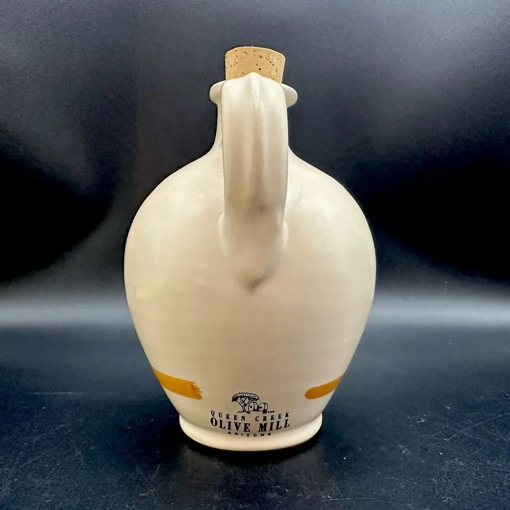 Nuova Coli Italy Ceramic Olive Oil Cruet Hand Painted Olio Jug Italian Pottery